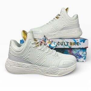 Crossover Culture Kayo White/ Gold Shoes White Basketball Sneakers Mid Women 9.5